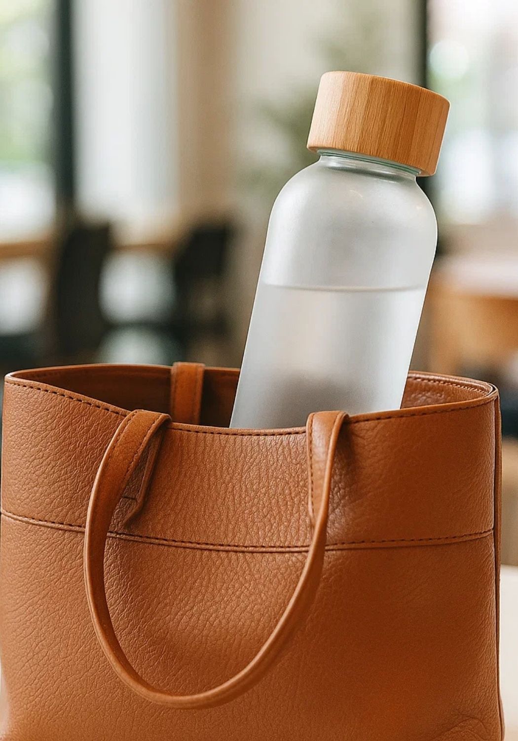 500ml Glas-Trinkflasche (weiß/transparent)