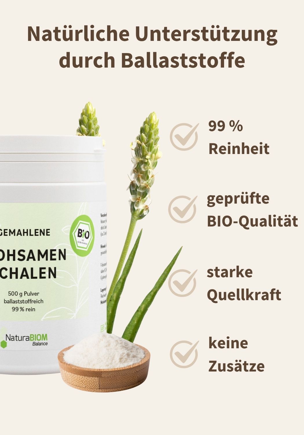 Premium Paket: Detox-Pulver, Flohsamenschalen, Zahncreme, Trinkflasche & Ratgeber