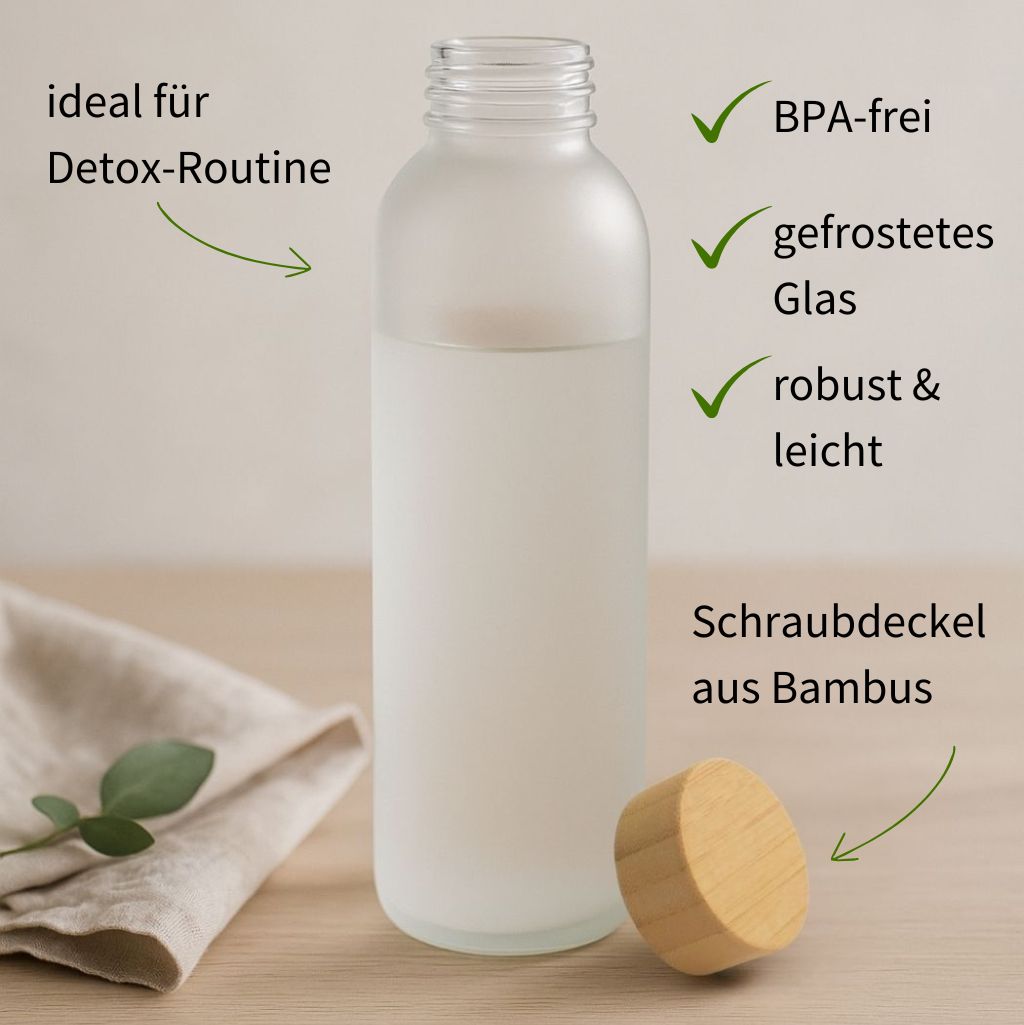 Einsteiger-Set: Detox-Pulver, inkl. Trinkflasche, Journal & Videokurs mit Heilpraktikerin Marika Müller