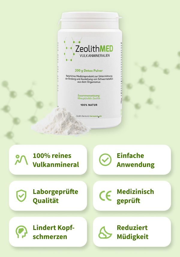 ZeolithMED detox en polvo 200g, producto sanitario con certificado CE