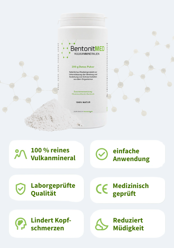 BentonitMED polvere detox 200g, dispositivo medico con certificato CE