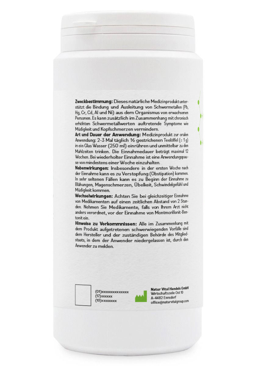 BentonitMED Detox-Pulver 200g, Medizinprodukt mit CE-Zertifikat