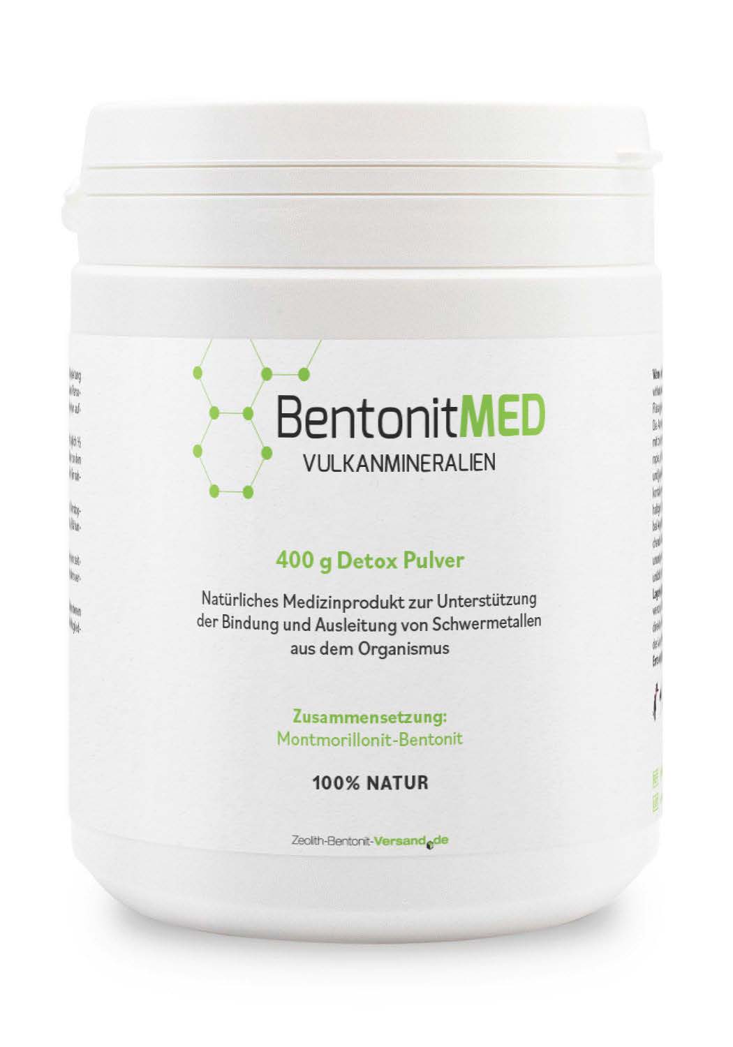 BentonitMED Detox-Pulver 400g, Medizinprodukt mit CE-Zertifikat