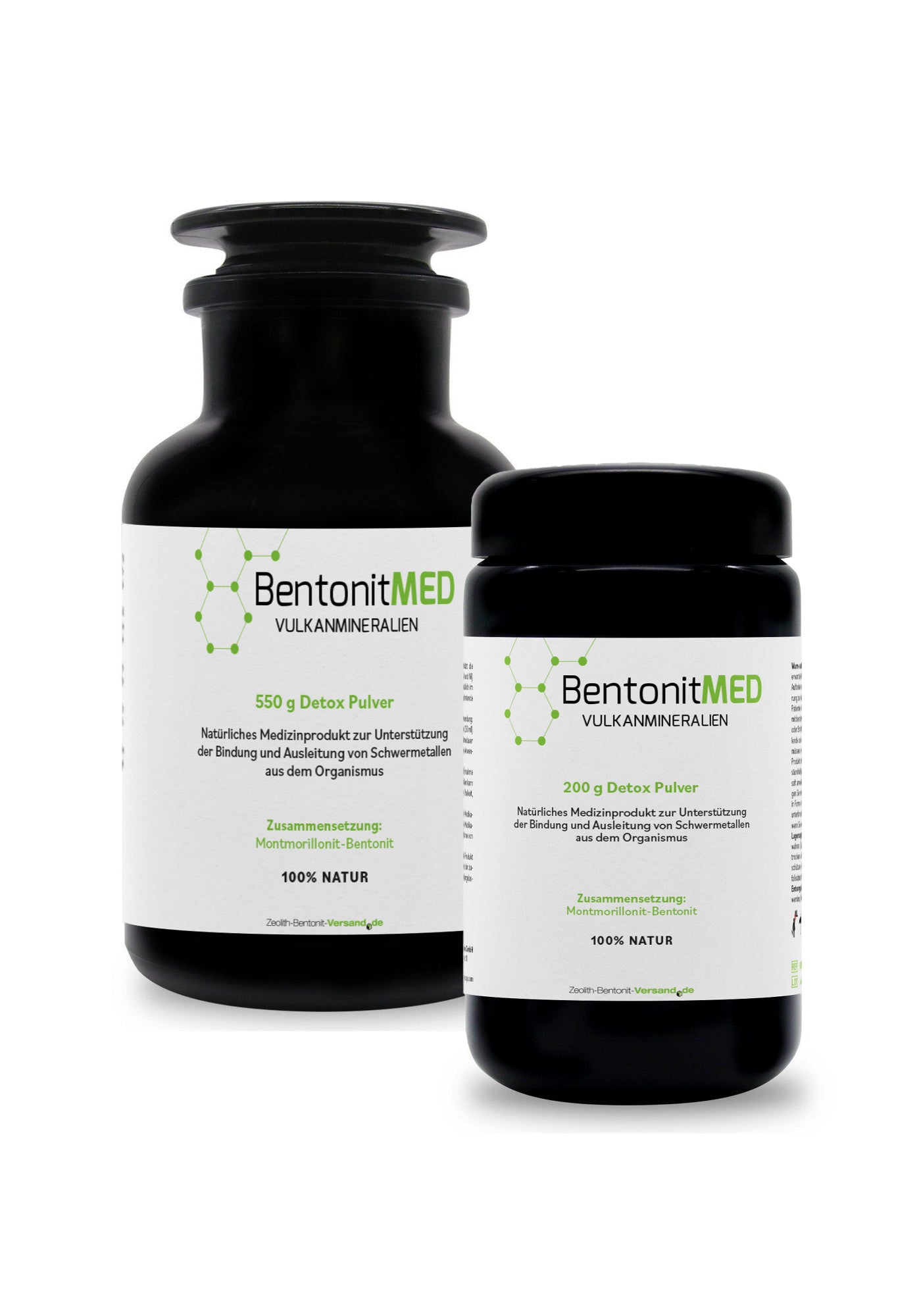 BentonitMED Detox-Pulver 550g + 200g im Sparpack, Medizinprodukte mit CE-Zertifikat