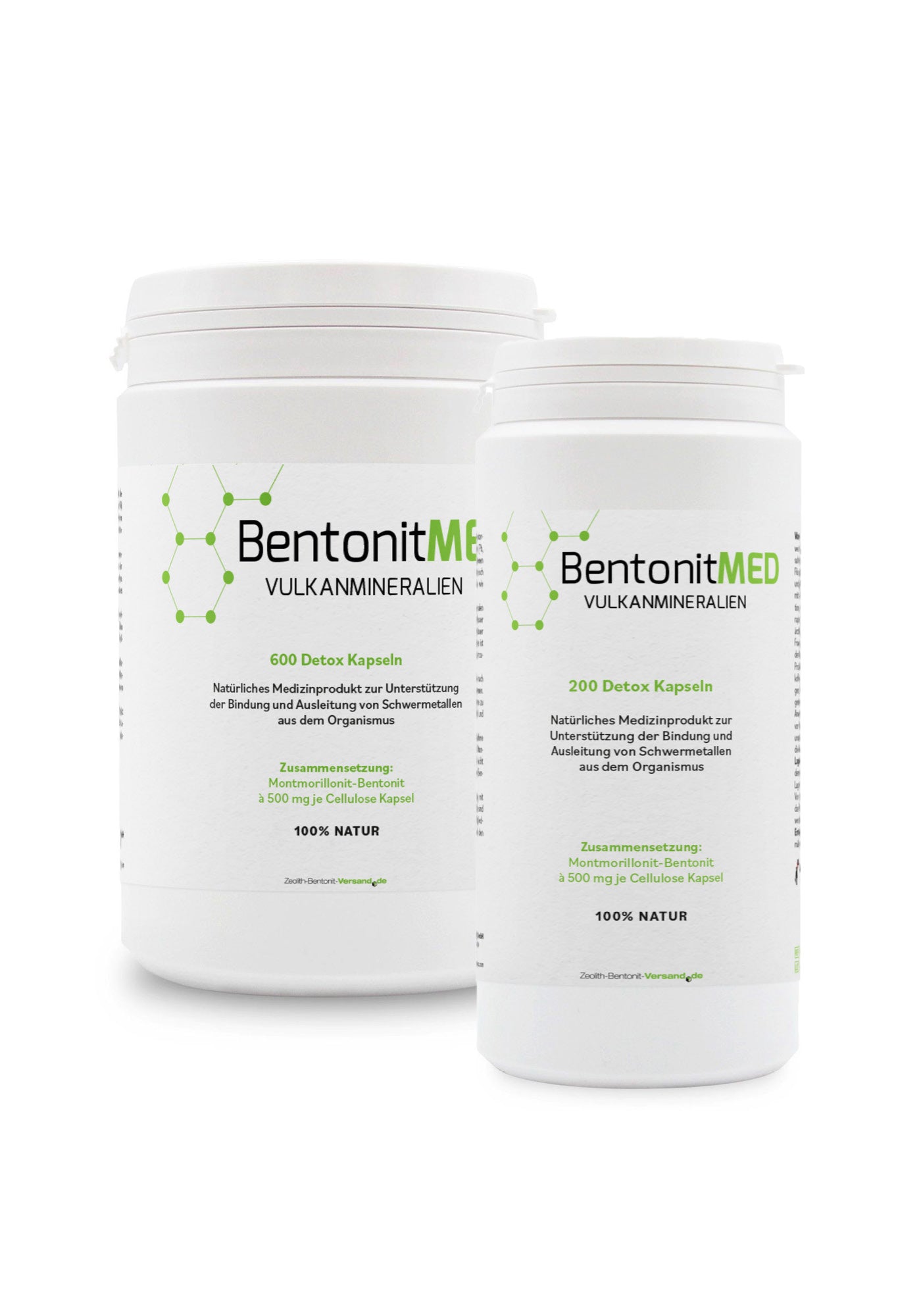 BentonitMED 200 + 600 Detox-Kapseln im Sparpack, Medizinprodukte mit CE-Zertifikat