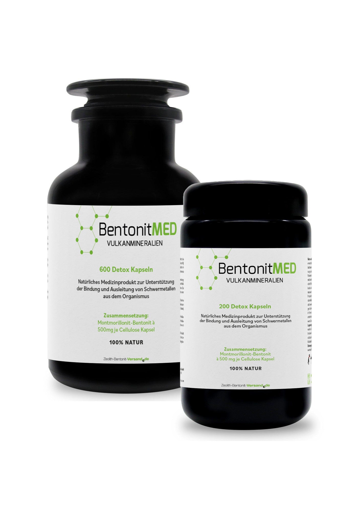 BentonitMED 200 + 600 Detox-Kapseln im Sparpack, Medizinprodukte mit CE-Zertifikat