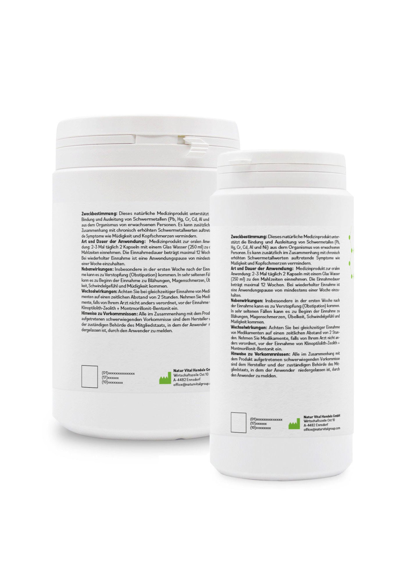 ZeoBentMED 200 + 600 detox capsules in an economy pack, medical device with CE certificate