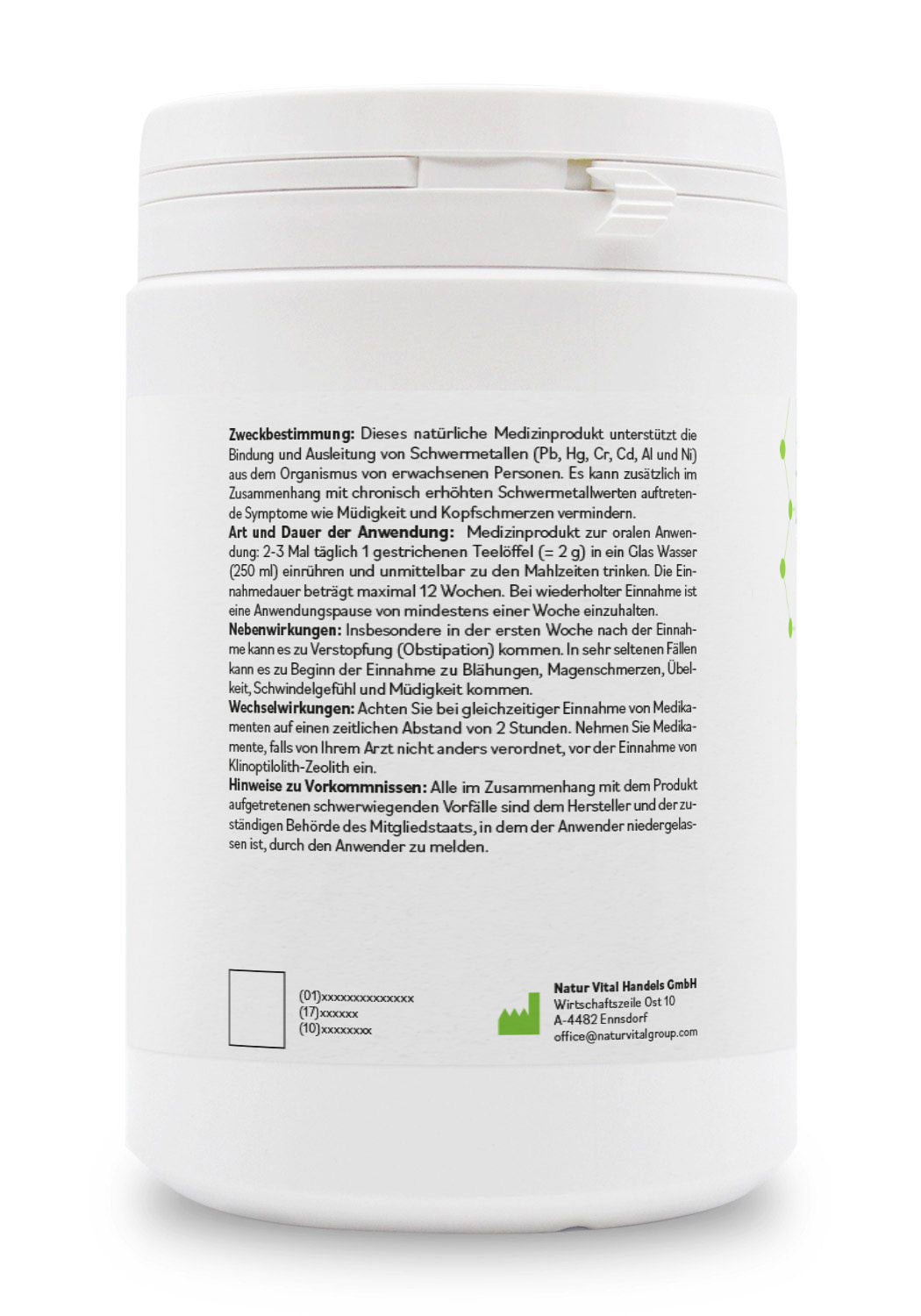 ZeolithMED detox powder 650g, medical device with CE certificate