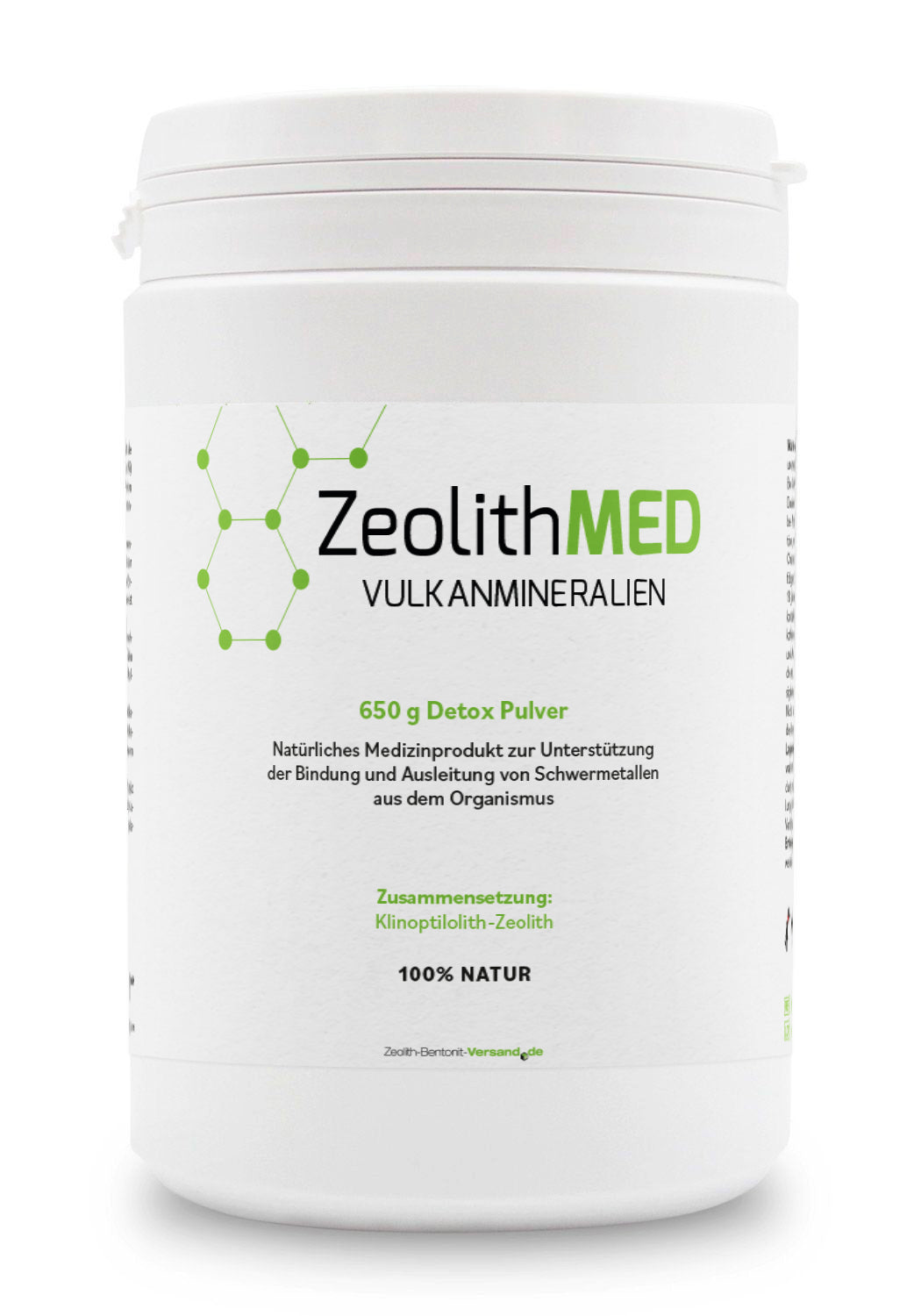ZeolithMED polvere detox 650g, dispositivo medico con certificato CE