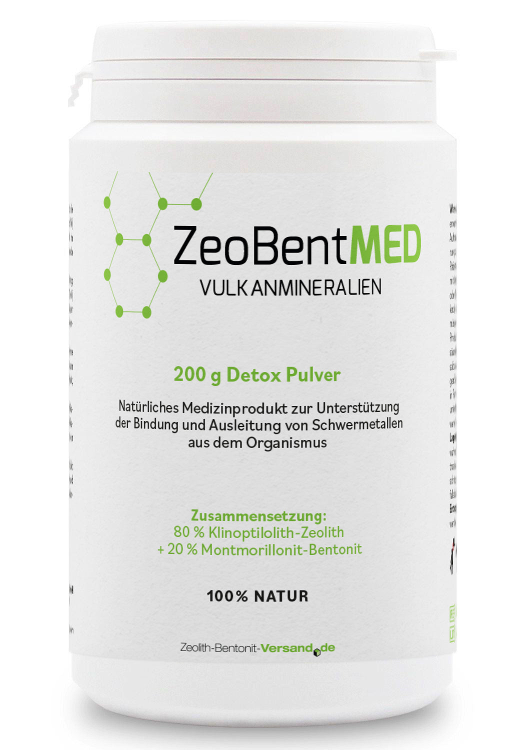 ZeoBentMED polvere detox 200g, dispositivo medico con certificato CE