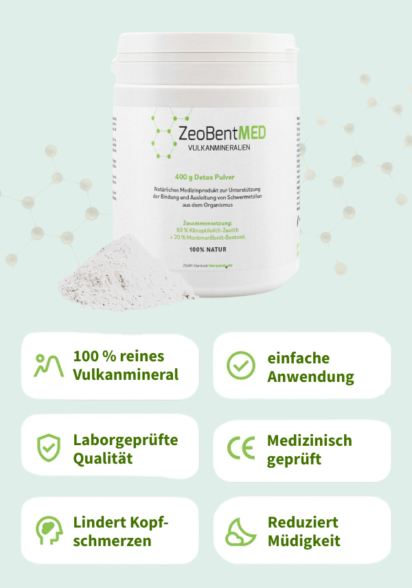 ZeoBentMED Detox-Pulver 400g, Medizinprodukt mit CE-Zertifikat