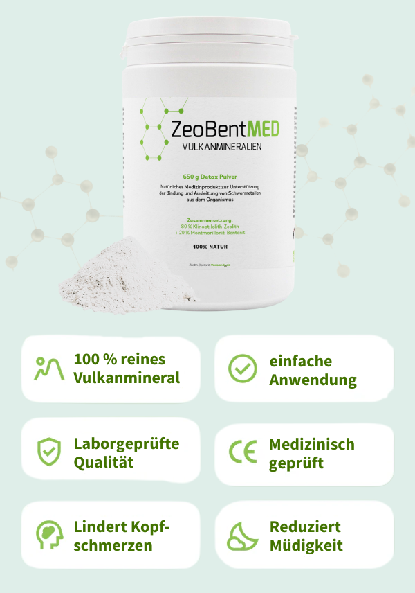 ZeoBentMED Detox-Pulver 650g, Medizinprodukt mit CE-Zertifikat