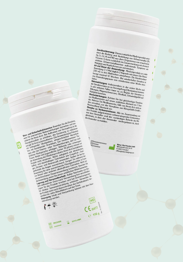 ZeoBentMED 200 Detox-Kapseln, Medizinprodukt mit CE-Zertifikat