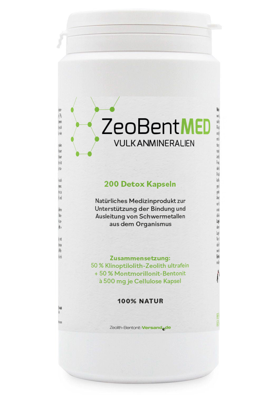 ZeoBentMED 200 Detox-Kapseln, Medizinprodukt mit CE-Zertifikat