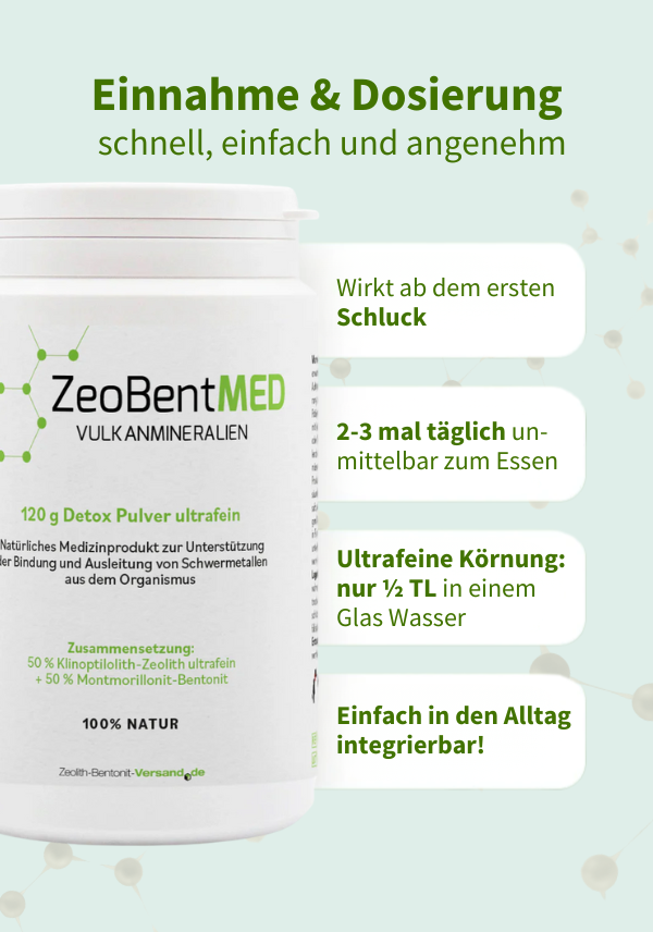 ZeoBentMED Detox-Pulver ultrafein 120g, Medizinprodukt mit CE-Zertifikat