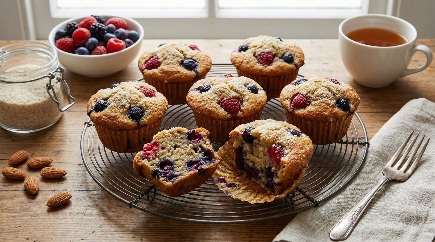 Beeren-Mandel-Muffins
