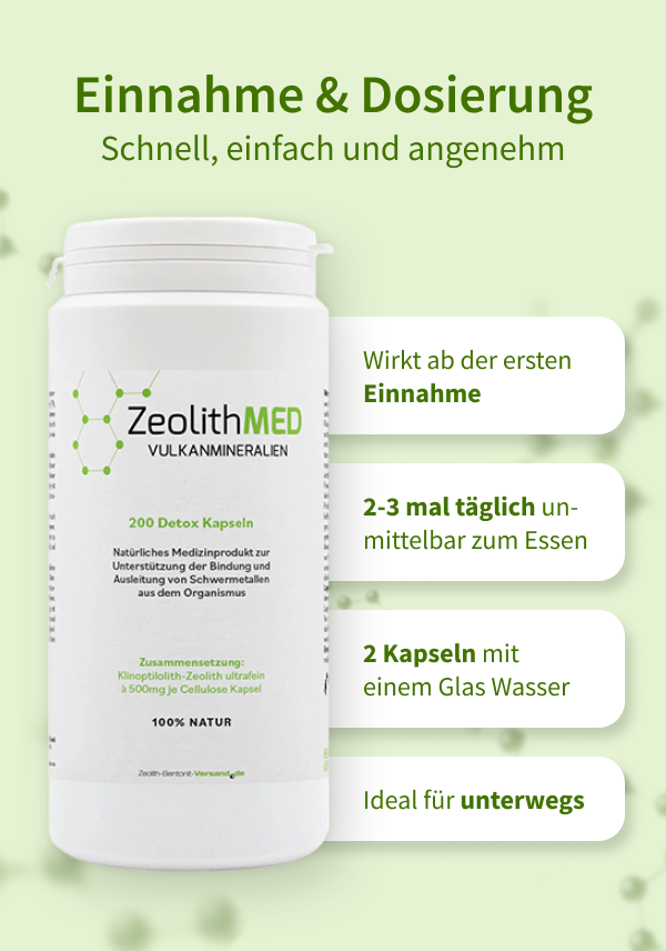 ZeolithMED 200 Detox-Kapseln, Medizinprodukt mit CE-Zertifikat