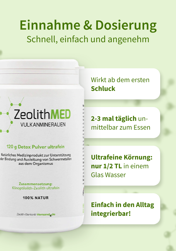 ZeolithMED polvere detox ultra-fine 120g, dispositivo medico con certificato CE
