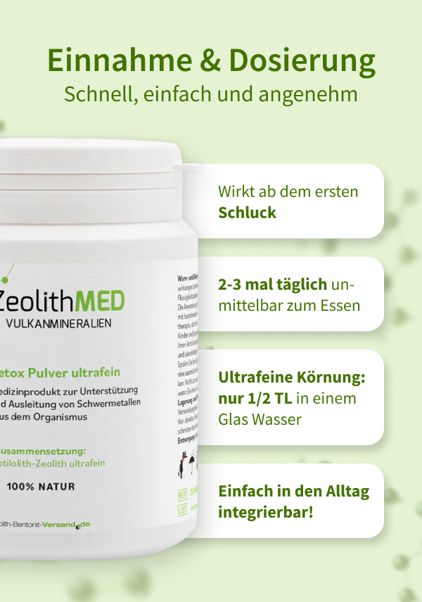 ZeolithMED polvere detox ultrafine 60g, dispositivo medico con certificato CE