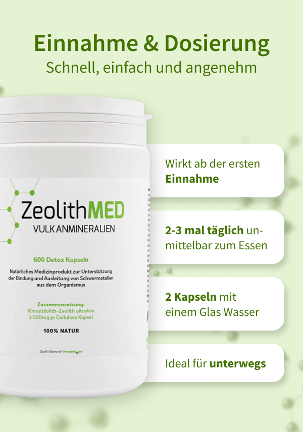 ZeolithMED 600 detox capsules, medical device with CE certificate