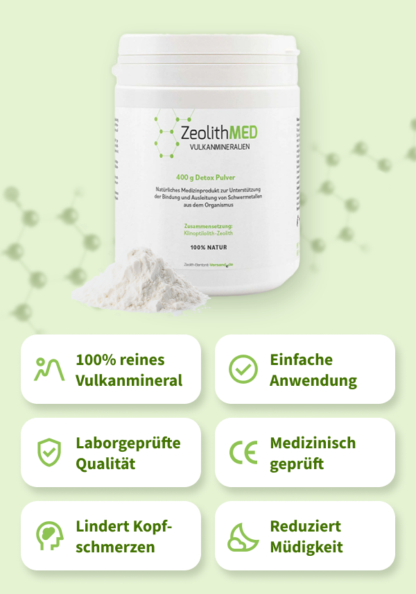 ZeolithMED Detox-Pulver 400g, Medizinprodukt mit CE-Zertifikat
