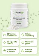 ZeolithMED polvo detox ultrafino 60g, producto sanitario con certificado CE
