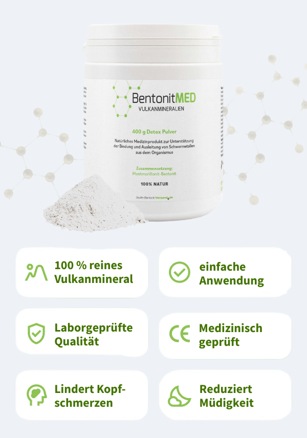BentonitMED Detox-Pulver 400g, Medizinprodukt mit CE-Zertifikat