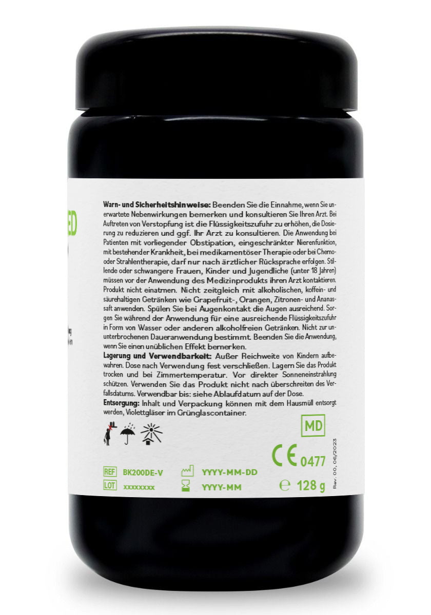 BentonitMED 200 cápsulas de desintoxicación en vidrio de Miron violeta, producto sanitario con certificado CE