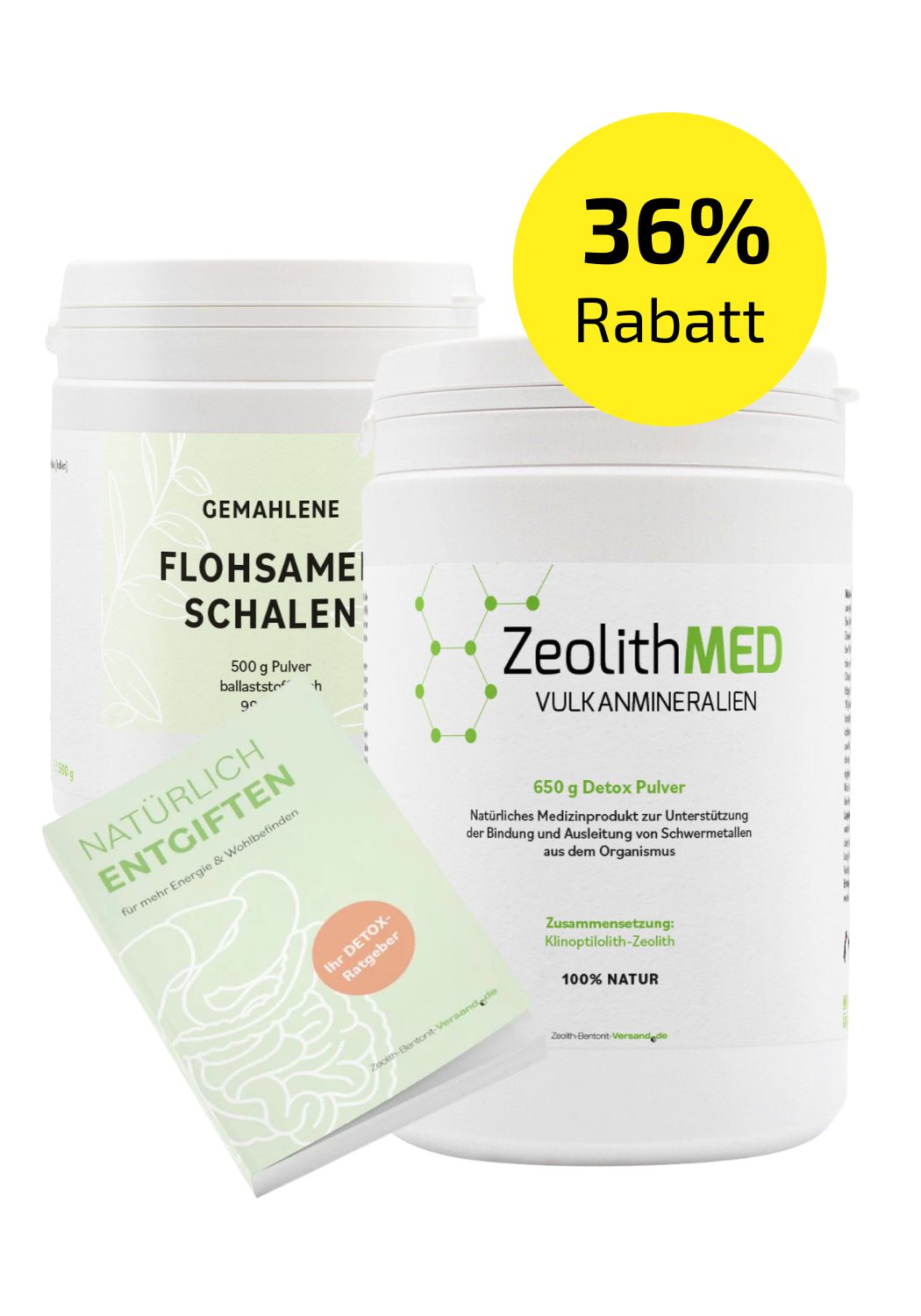 Darm Balance Paket: Detox-Pulver, Flohsamenschalen & Ratgeber