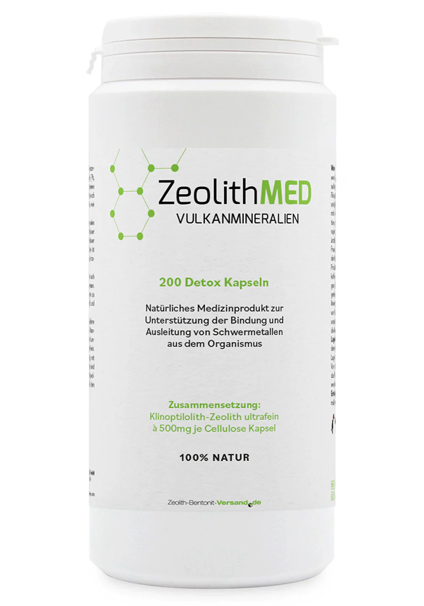 ZeolithMED 200 Detox-Kapseln, Medizinprodukt mit CE-Zertifikat