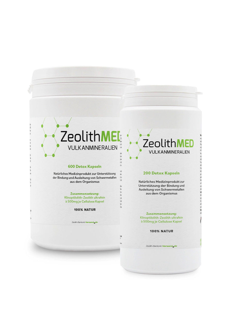 ZeolithMED 200 + 600 Detox-Kapseln im Sparpack, Medizinprodukte mit CE-Zertifikat