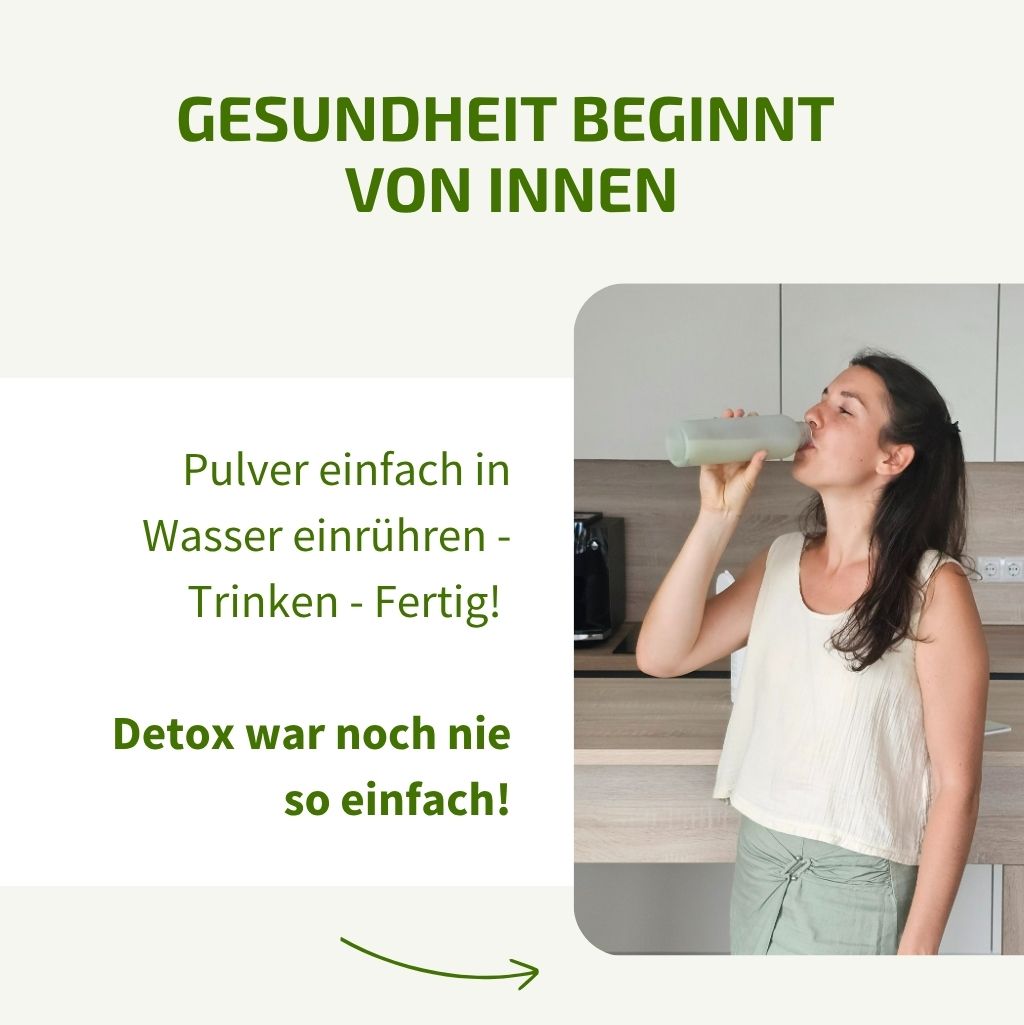 Einsteiger-Set: Detox-Pulver, inkl. Trinkflasche, Journal & Videokurs mit Heilpraktikerin Marika Müller