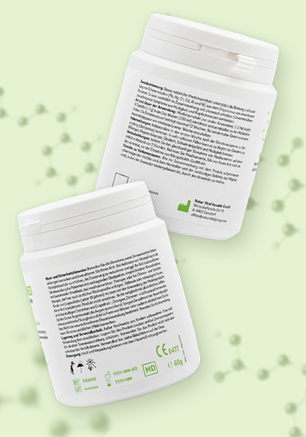 ZeolithMED polvere detox ultrafine 60g, dispositivo medico con certificato CE