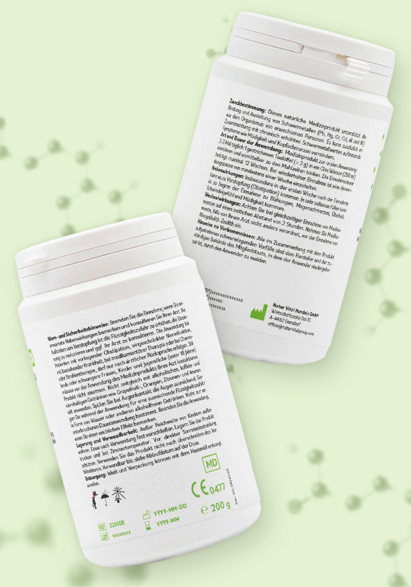 ZeolithMED detox en polvo 200g, producto sanitario con certificado CE