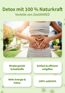 ZeolithMED polvo detox ultrafino 60g, producto sanitario con certificado CE