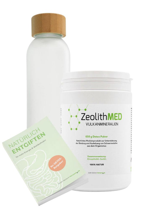 Starter-Set: Detox-Pulver, inkl. Trinkflasche und Ratgeber