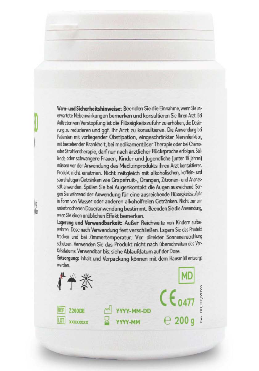 ZeolithMED detox en polvo 200g, producto sanitario con certificado CE