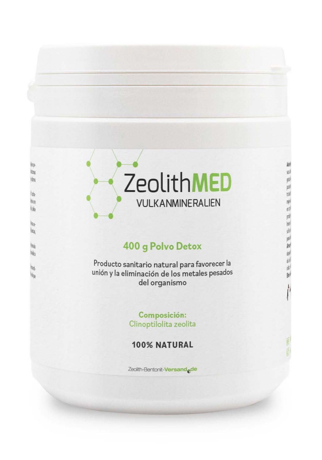ZeolithMED detox en polvo 400g, producto sanitario con certificado CE