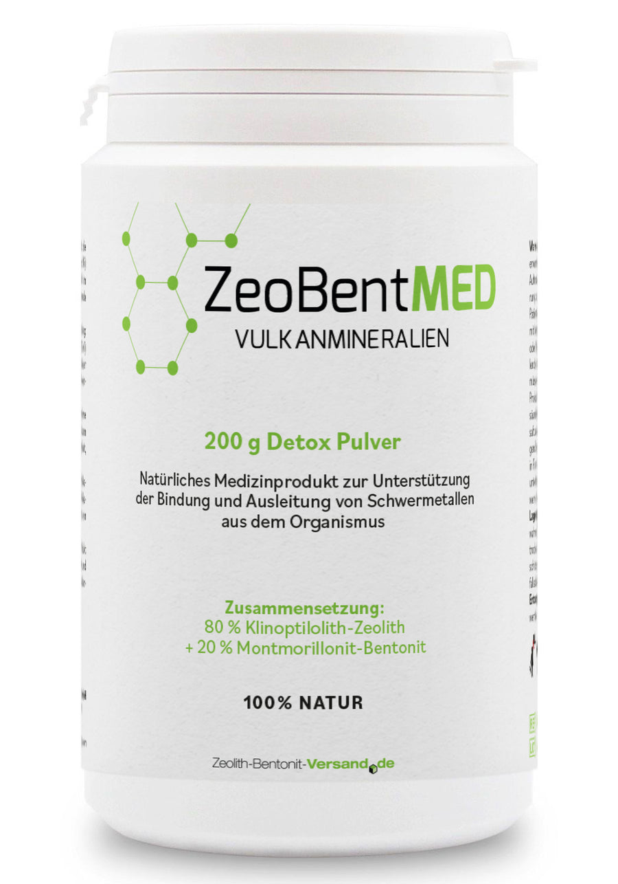 ZeoBentMED Detox-Pulver 200g, Medizinprodukt mit CE-Zertifikat