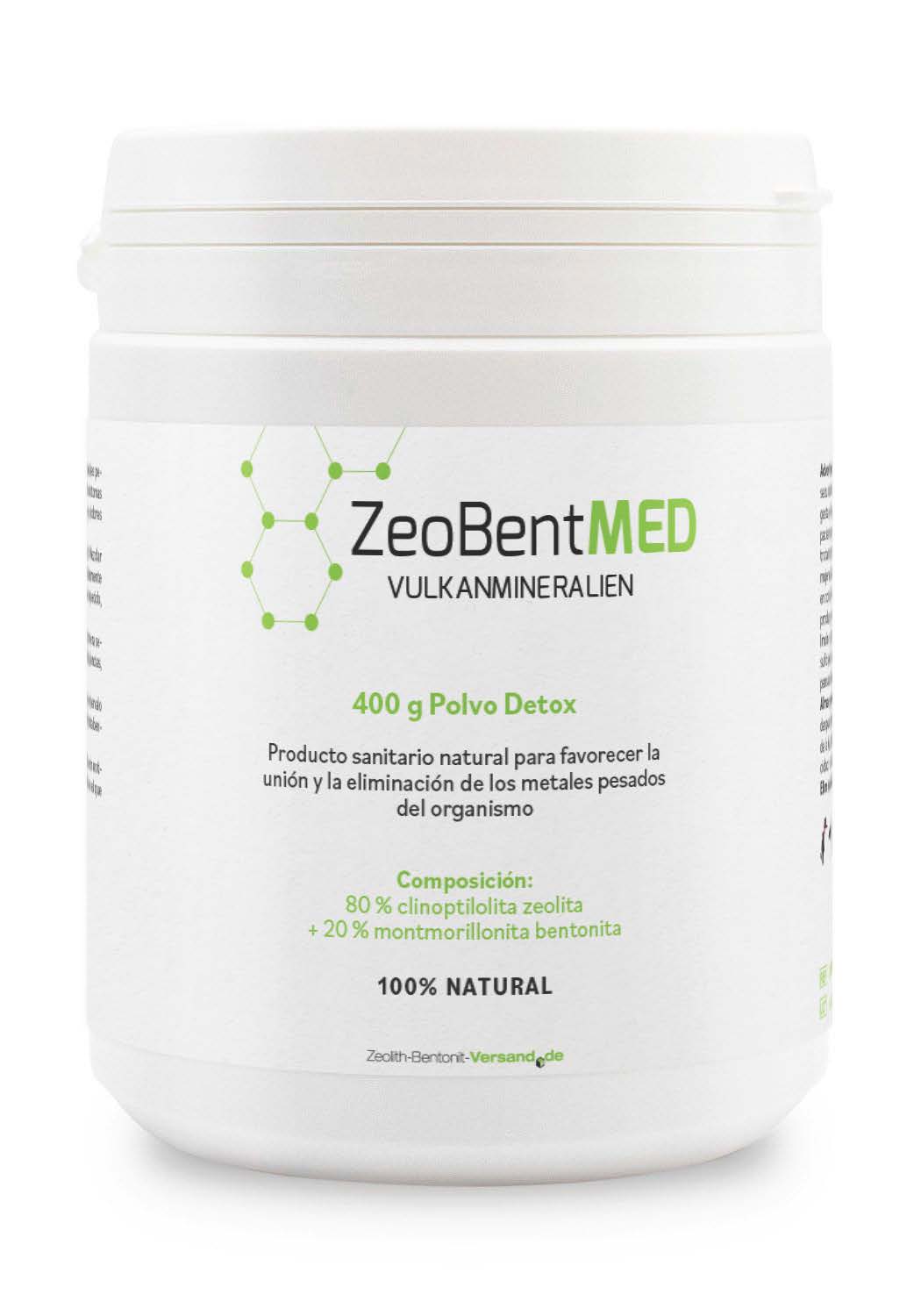 ZeoBentMED detox en polvo 400g, producto sanitario con certificado CE
