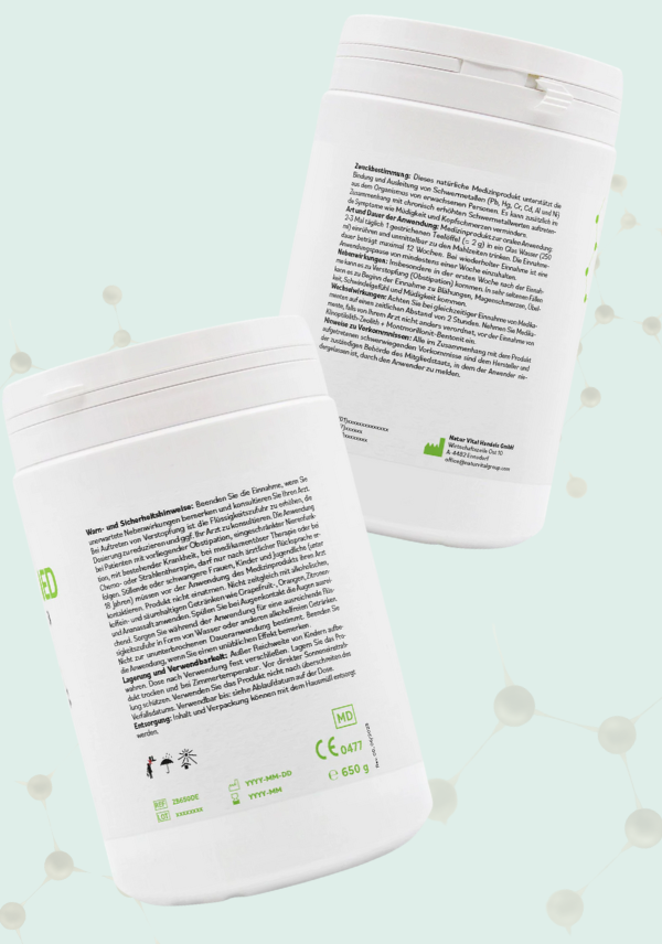 ZeoBentMED Detox-Pulver 650g, Medizinprodukt mit CE-Zertifikat