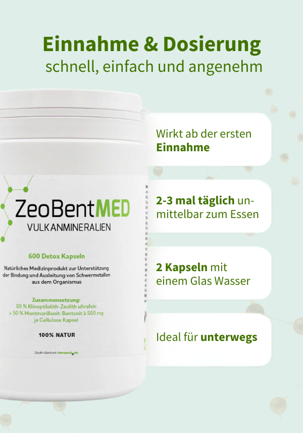 ZeoBentMED 600 Detox-Kapseln, Medizinprodukt mit CE-Zertifikat