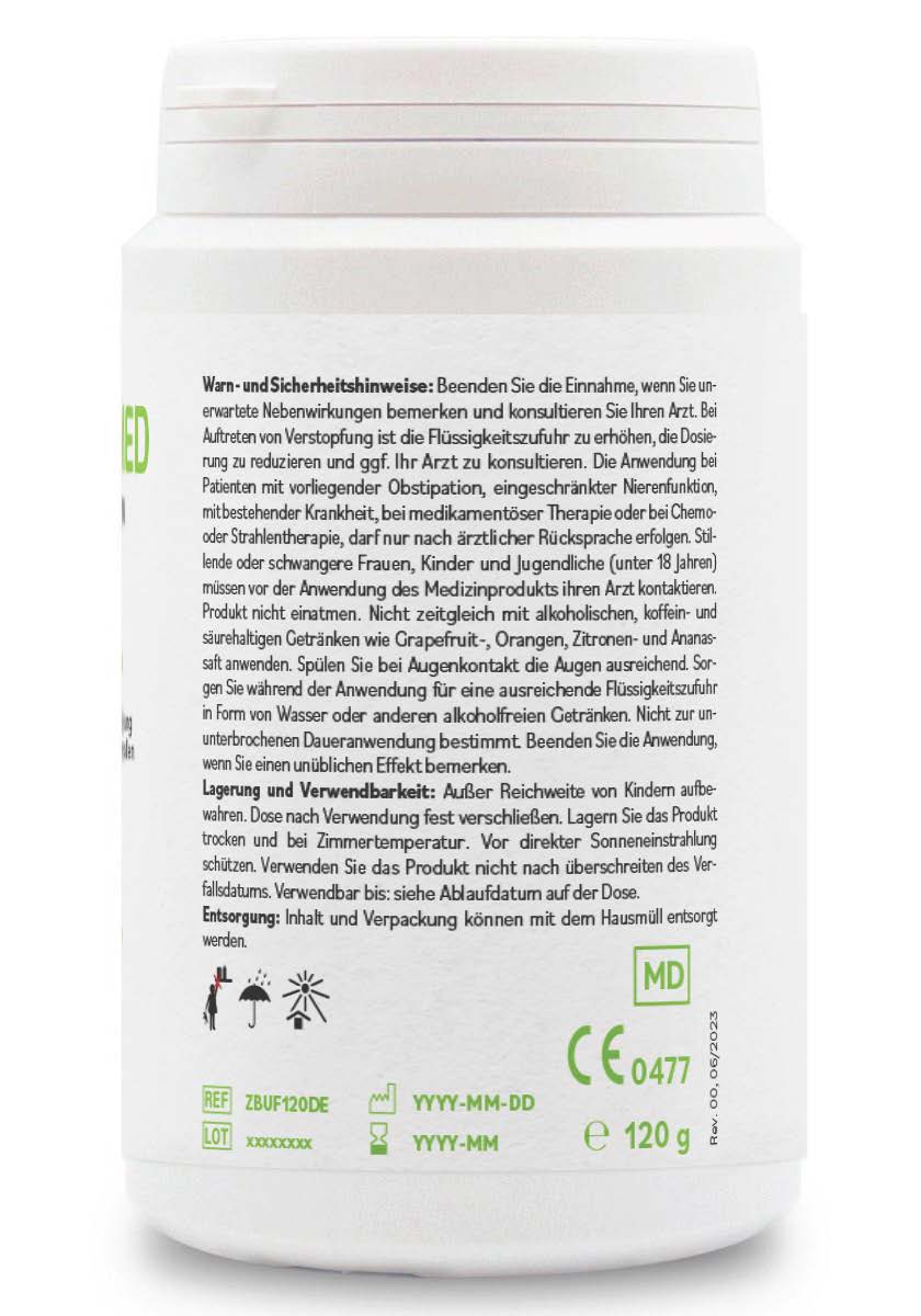 ZeoBentMED polvo detox ultrafino 120g, producto sanitario con certificado CE