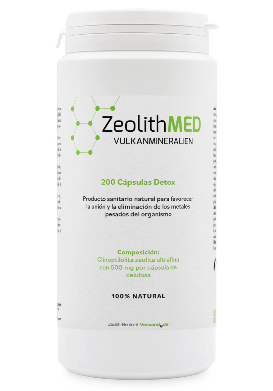 ZeolithMED 200 cápsulas de desintoxicación, producto sanitario con certificado CE