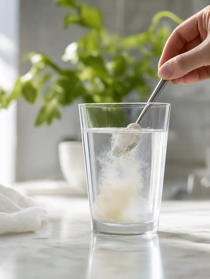 ZeoBentMED Poudre Detox application verre eau