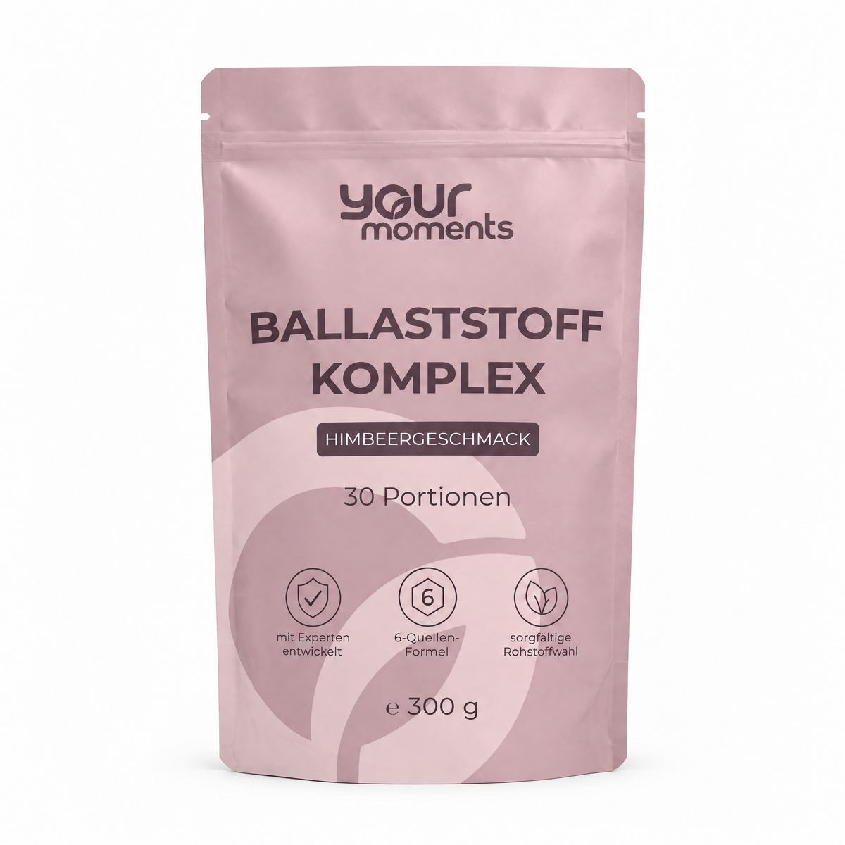 Ballaststoff-Komplex Himbeer 300g – Pulver mit 6 Pflanzenfaserquellen, 30 Portionen