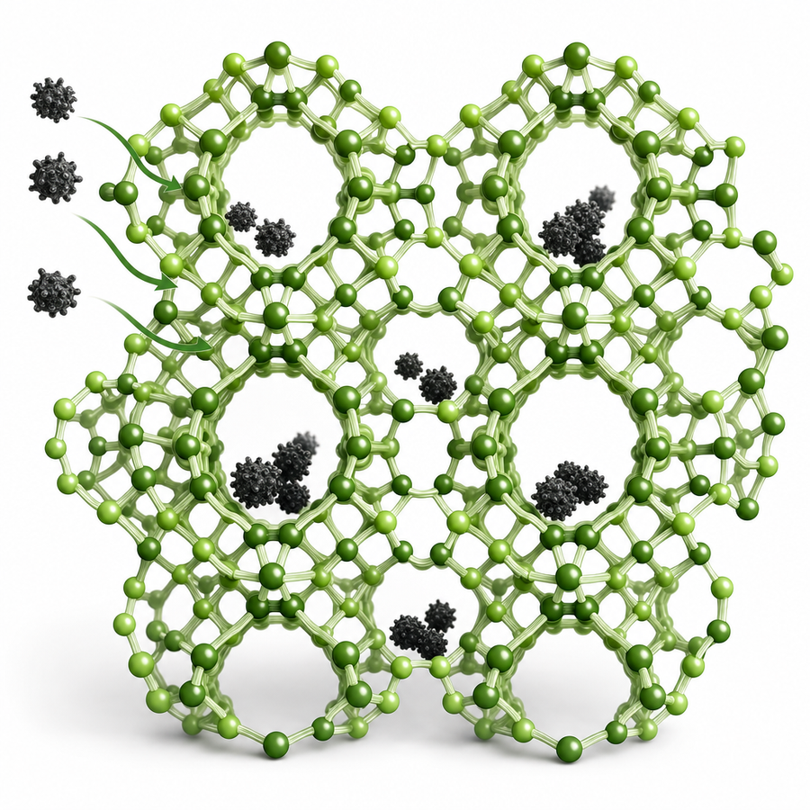 Klinoptilolith-Zeolith-Kristallstruktur