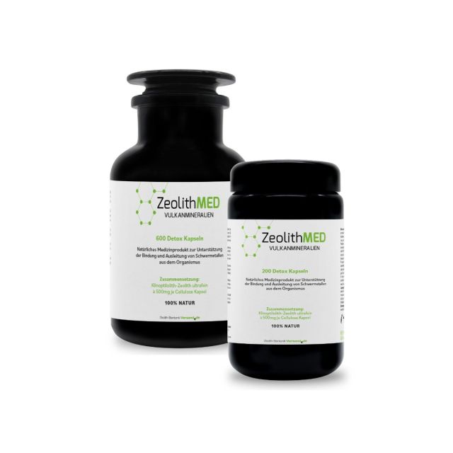 ZeolithMED 200 + 600 Detox-Kapseln im Sparpack, Medizinprodukte mit CE-Zertifikat 