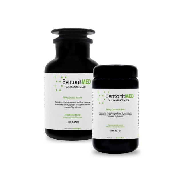 BentonitMED Detox-Pulver 550g + 200g im Sparpack, Medizinprodukte mit CE-Zertifikat 
