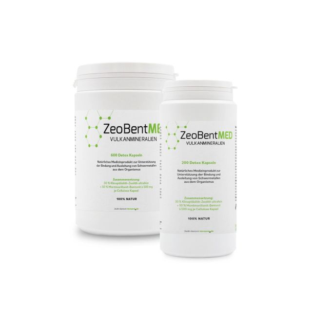 ZeoBentMED 200 + 600 Detox-Kapseln im Sparpack, Medizinprodukt mit CE-Zertifikat 
